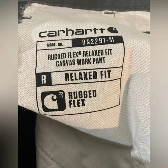 Carhartt RUGGED FLEX® RELAXED FIT CANVAS WORK PANT. Gravel gray. Size 38x34 - Picture 10 of 12